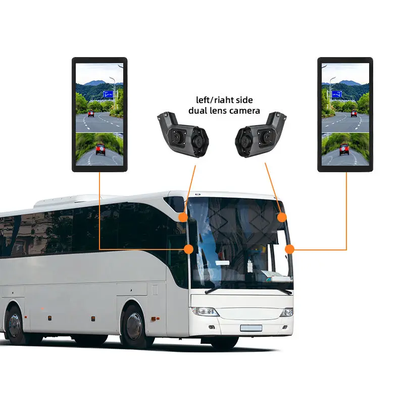

12.3 Inch 2 Split LCD Screen Electronic Rearview Mirror Monitor System With 2 Cameras For RV Bus Truck Trailer