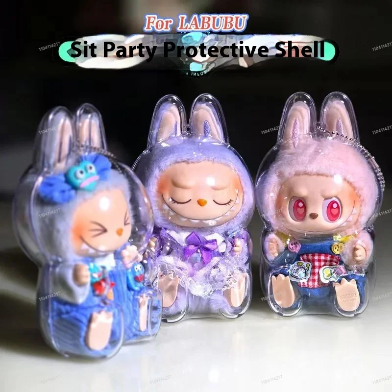 New 1/2pcs Labubu Transparent Protective Cover The Monsters Labubu 2 Dust Bag Pendant Doll Accessories Vinyl Doll Storage Box