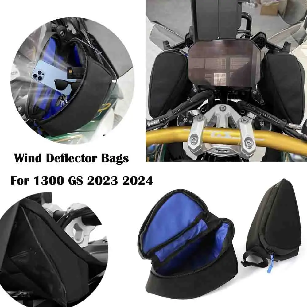 New Motorcycle Accessories Wind Deflector Bags Windscreen Black Waterproof Tool Bag Kit For BMW R1300GS R 1300 GS 2023 2024