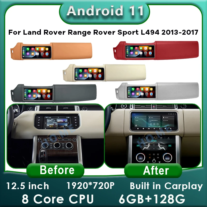 Android 11 6+128G Car dvd radio multimedia Player GPS Navigation Carplay Auto For Land Range Range Rover Sport L494 HSE V6 V8