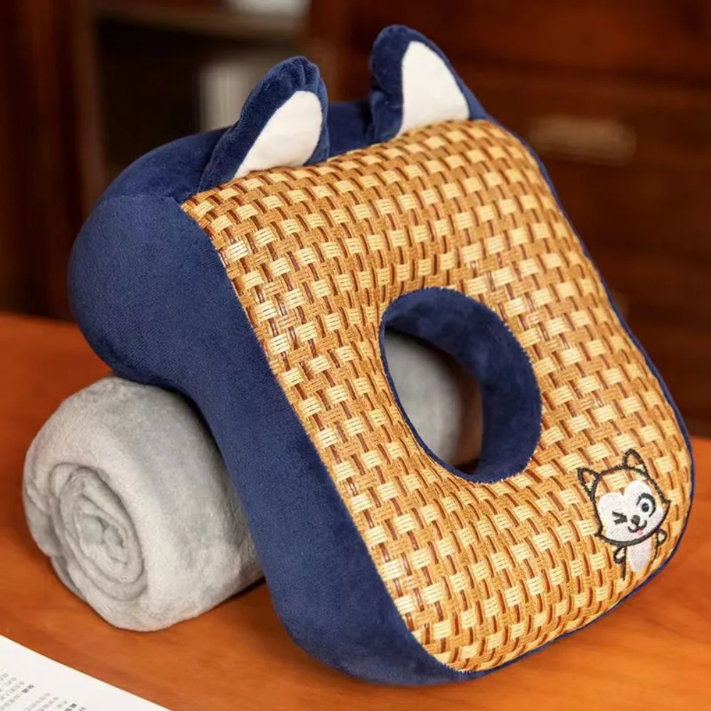 

Cool Mat Summer Nap Pillow Double-sided Stuffed Office Plush Pillow Hand Hold Hollow Breathable Cute Animal Neck Pillow Office