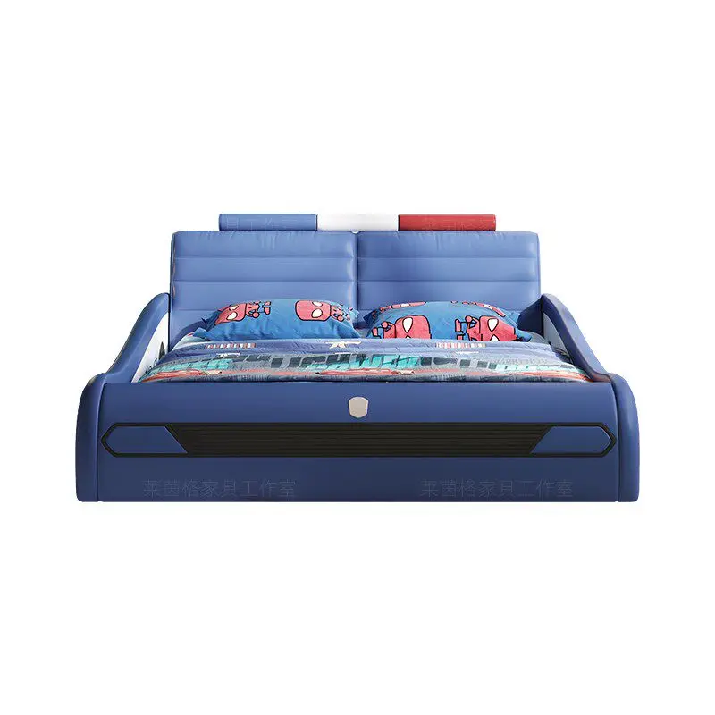 *Space Saving Kids Racing Car Bed with Hydraulic Lift High Quality Soft Padded Children Car Bed for Boys Room