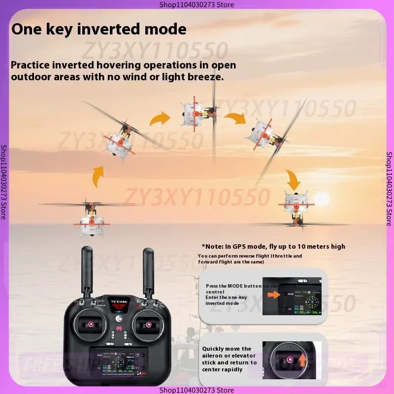 Yuxiang F07S هليكوبتر التحكم عن بعد لتحديد المواقع زر واحد إلى الخلف رحلة بدون فرش محاكاة RC نموذج طائرة لعبة