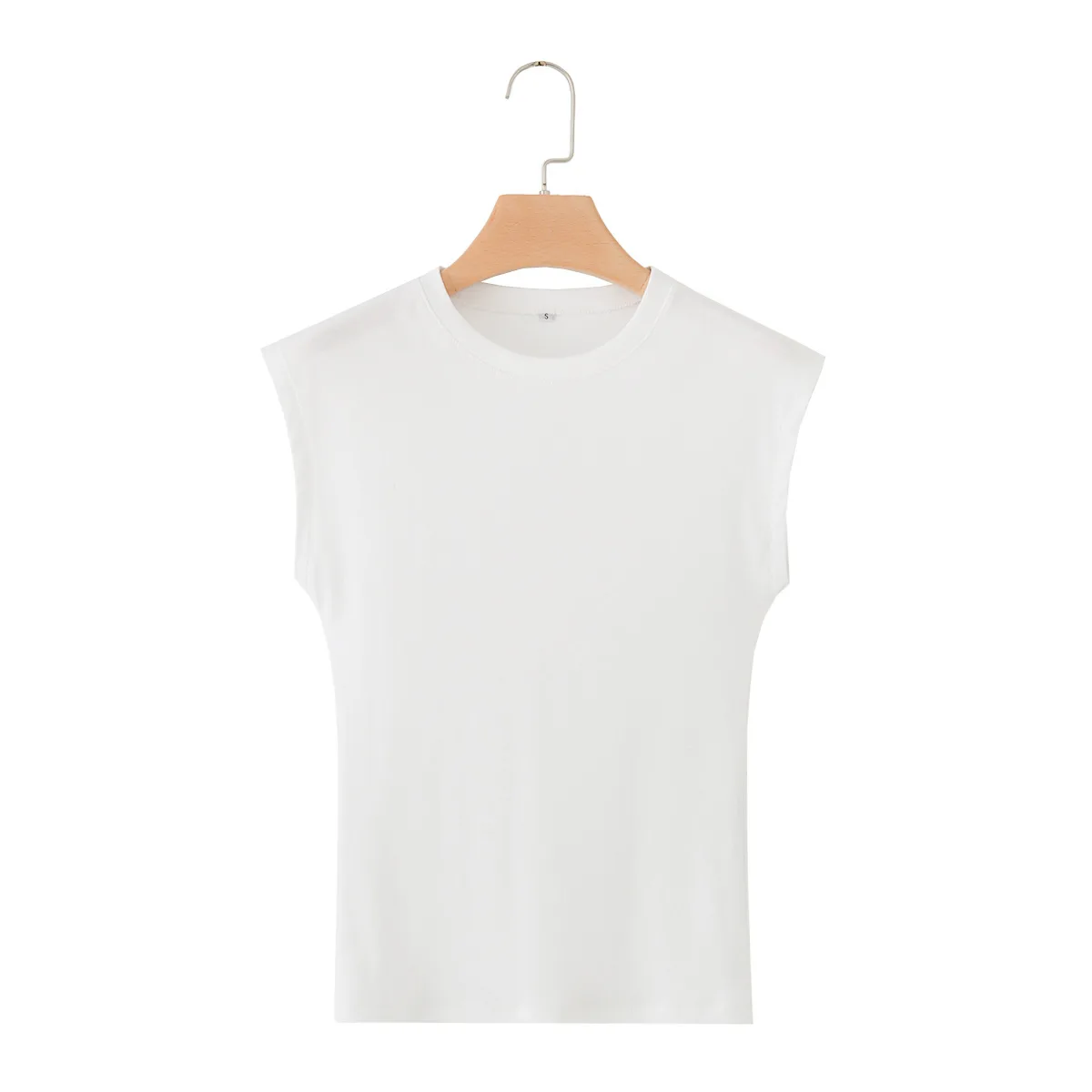 

Women's Sleeveless Round Neck Slim Fit Casual T-Shirt Yellow Sleeveless T Shirt For Women Casual Slim Basic Top Daily Wear FN8Z