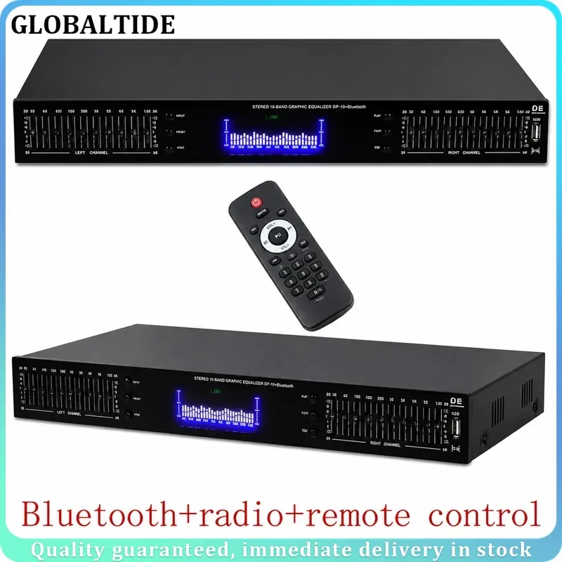 220V EQ-898BT/665BT Hifi Home Audio Equalizer 665BTBand Stereo Treble Alto Bass Regulation with Built-in Bluetooth New