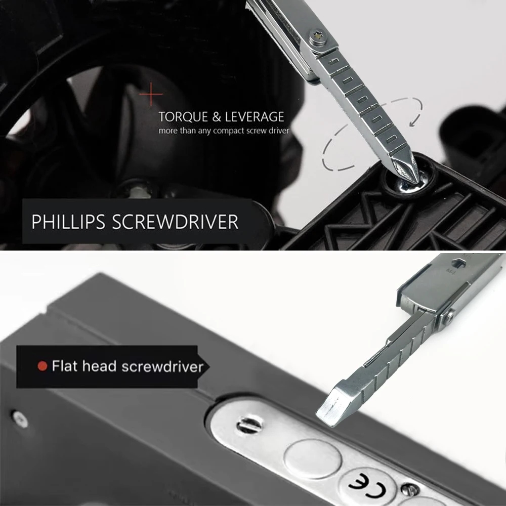 Przenośny mini śrubokręt ze stali nierdzewnej Otwieracz do butelek Zestaw narzędzi kombinowanych Zewnętrzne narzędzie awaryjne EDC Repair Multitool — zdjęcie 5
