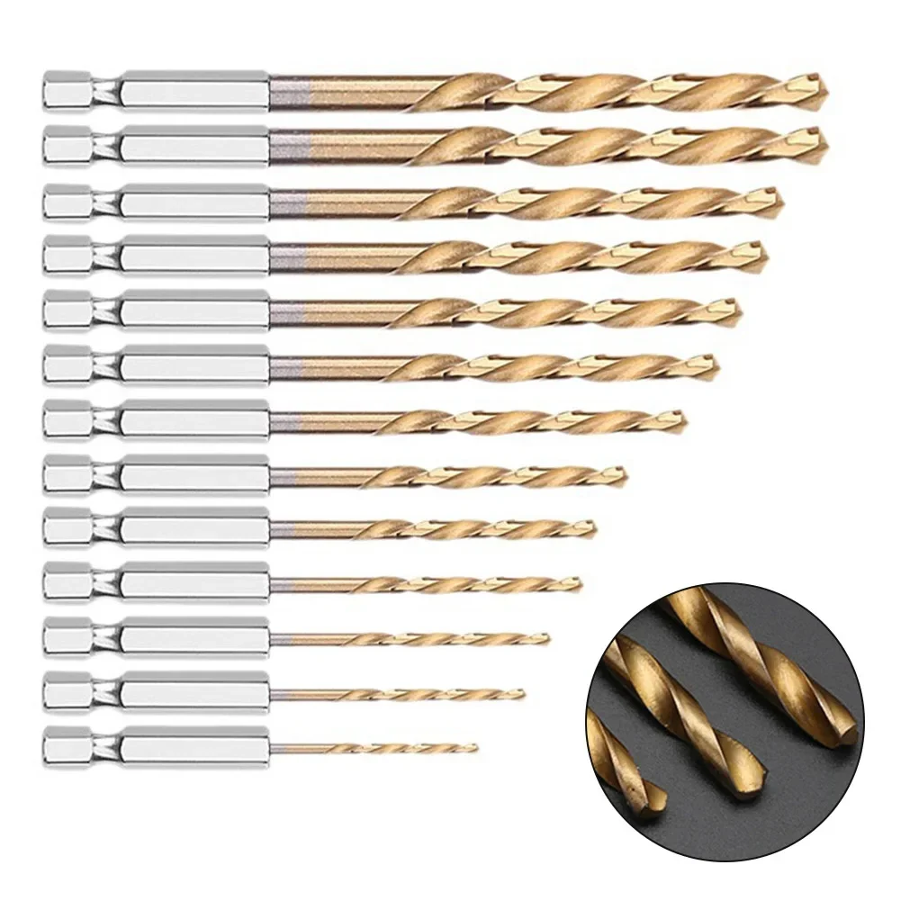 

13PCS Hexagonal Shank Drill Bit 1.5-6.5mm Twisted Drill Bit Wind Batches Head For Electric Screwdriver Wood Thin Iron Drilling