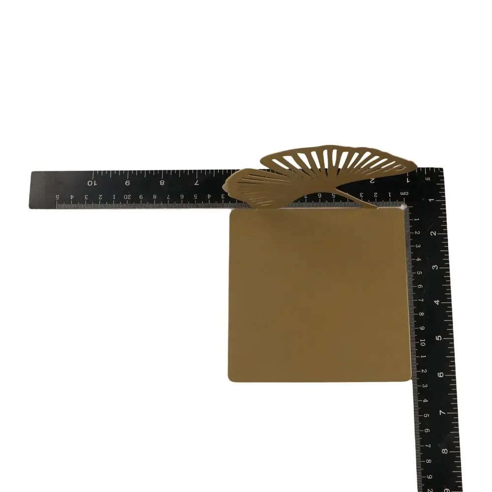 Stylish L-shaped Folding Bookends Hollow Out Light Luxury Ginkgo Leaf Bookshelf Weighted Creative Metal Book Rack Office Desktop