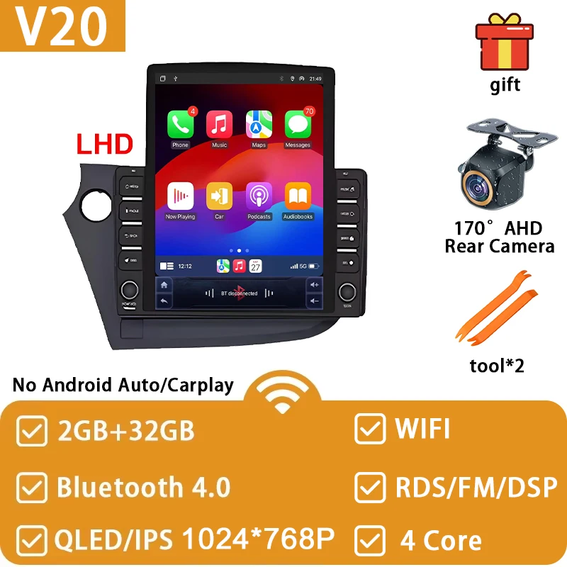 Android 15 Car Radio For HONDA INSIGHT 2009 2010 2011-2013 2014 Multimedia Video Player Navigation GPS 4G WIFI Head Unit No 2din image 3
