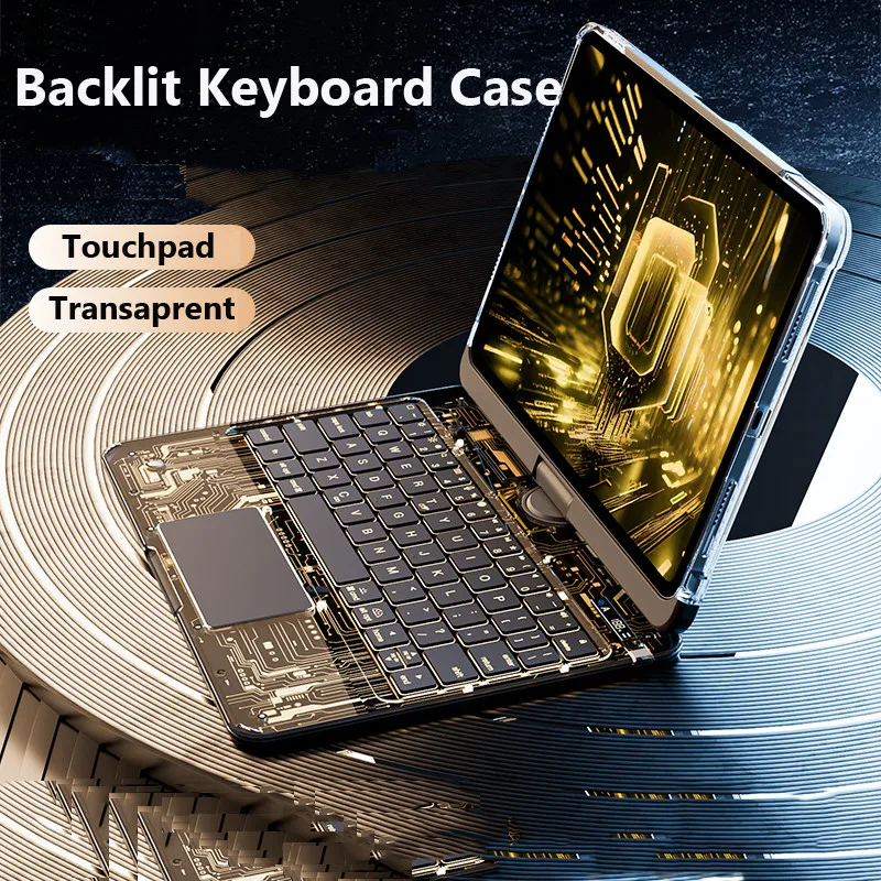 Keyboard Case for IPad 11th Generation A16 Air 7 6 Pro 11 5th 10th 10.9 10.2 9th 8th 7th Air5 4  Backlit Drawer Pen Slot Case