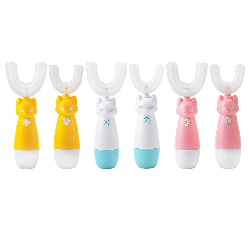 Cepillos dientes blanqueadores ultrasónicos en forma para niños, cepillo dientes eléctrico automático resistente