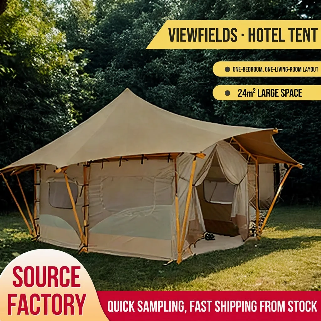 

Luxury Glamping Hotel Tent Double Layer Four Seasons Uv Protection Waterproof Outdoor Homestay Scenic Camping Tent