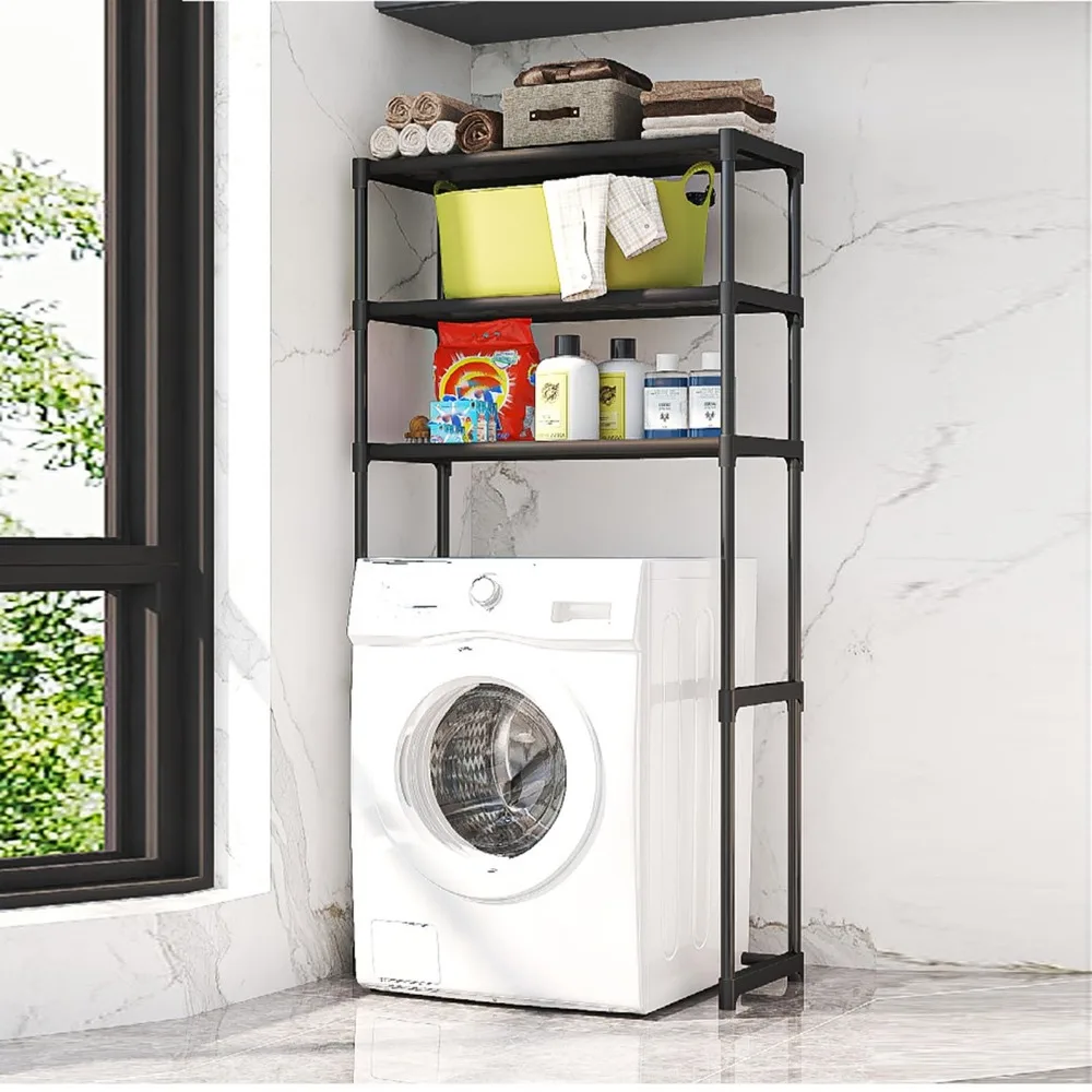 Toilet Storage Rack Over The Washing Machine Shelf Floor Standing Multi-layer Free Punching Shelves Bathroom Organizer Racks