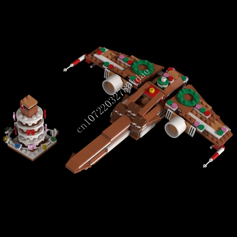 429 Uds pan de jengibre X Wing Star Fighter guerra espacial militar MOC nave espacial modelo de batalla bloque de construcción DIY modelo educativo juguete para regalo