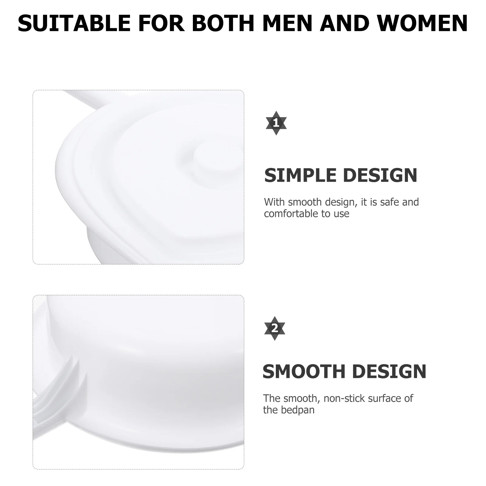 

Portable Bedpan for Bedridden Persons Durable Non-Stick Anti-Spill Smooth Design Comfortable Urinal for Elderly Patients