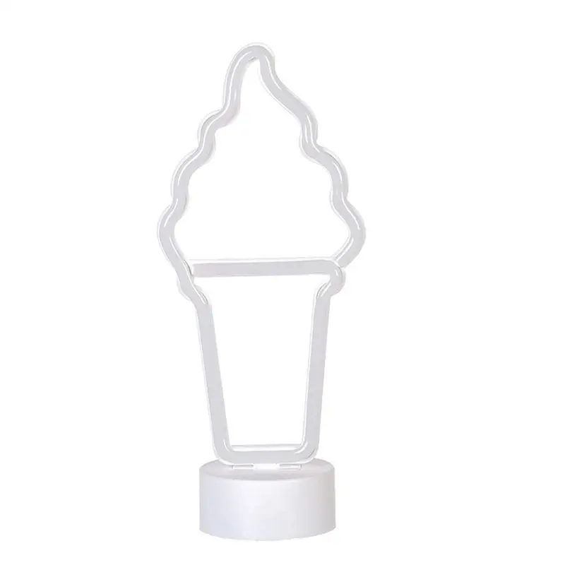 A27F-Ice Cream Shaped Neon Signs W Base,LED Light,Atmosphere Lighting For Wall,Night Lamp For Birthday,Party, E-Sports Room Dura