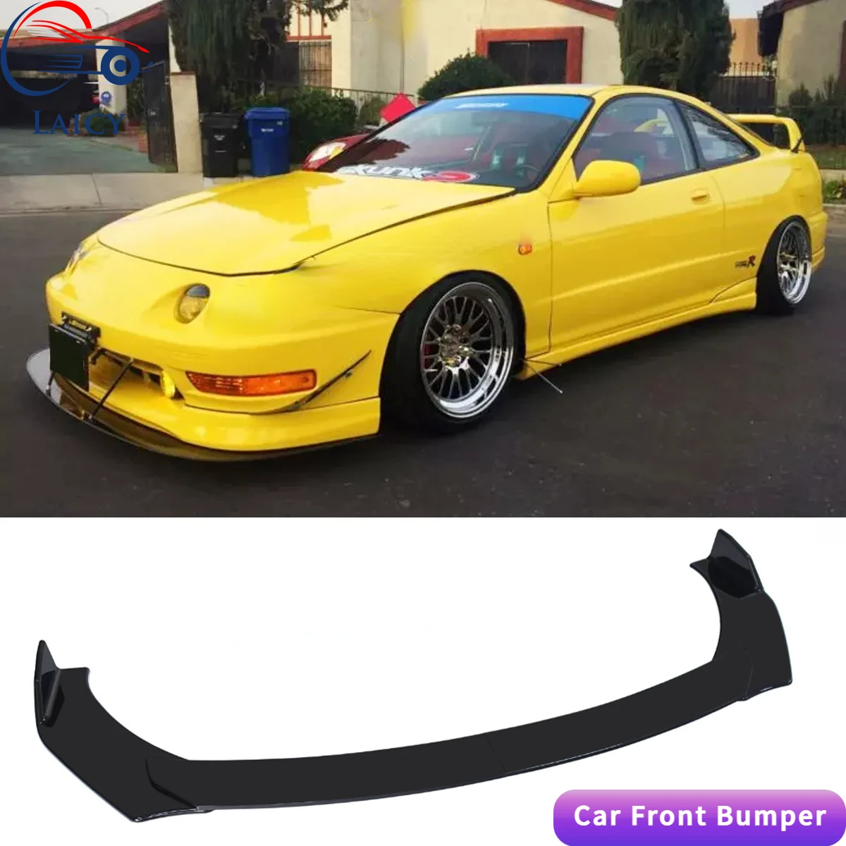 

LAICY For Integra GS-R GS LS Car Front Bumper Lip Chin Spoiler Splitter Body Kit Guard Deflector Lips Auto Covers Black