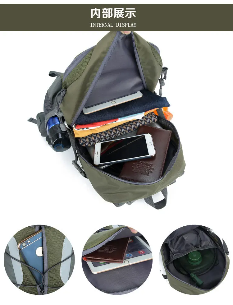 Imagem -06 - Prova Impermeável Água Ciclismo Mochila de Viagem Acampamento Caminhada Portátil Daypack Trekking Escalada Volta Bolsas para Mulheres dos Homens Mochila Esportiva à