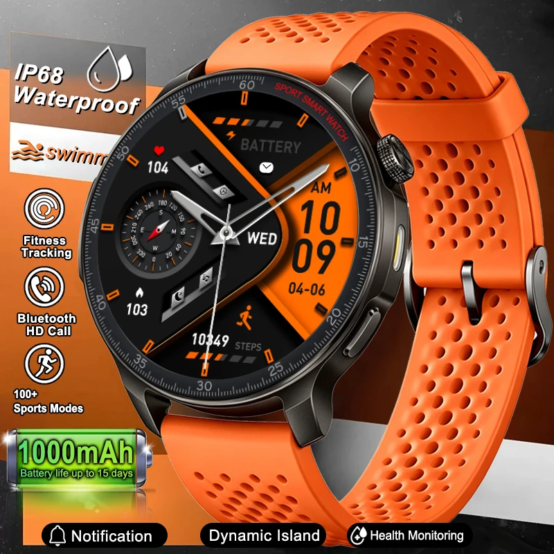 New New Smart Watch 1000mAh Battery IP68 Waterproof Health Heart Rate Sleep Sports Run Fitness Tracker Flashlight Call Smartwatches - Aliexpress Deal