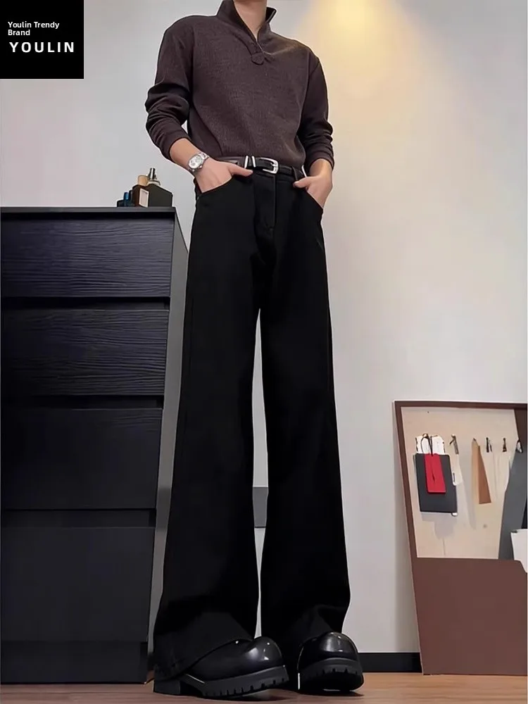 

Cleanfit Bla Straight Leg Jeans Men's Extended Length Casual Pants American Sle Leg Lengthening High Waist Denim Jeans