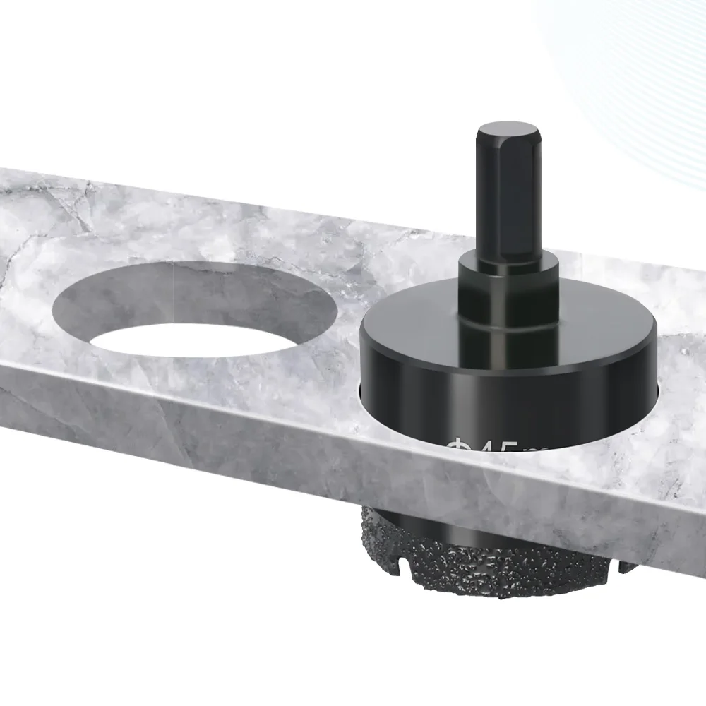 Imagem -02 - Diamante Soldada Núcleo Dry Broca Hole Cup Saw Acessórios Cortador Corte Porcelana Azulejos Mármore Vidro Granito 5200 mm 1pc