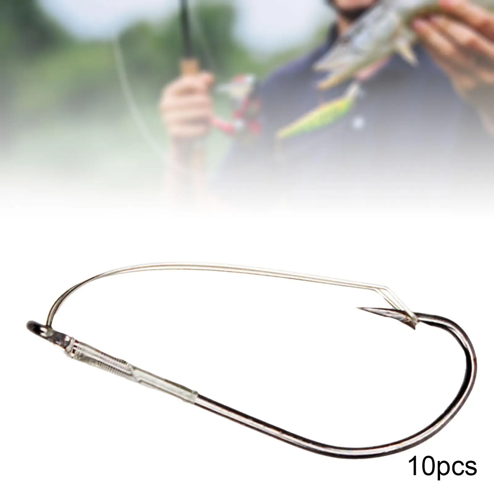 

Freshwater Weedless Fishing Hooks Barbed Carbon Steel Fish Gear Bundle for Fishing Lure Box and Soft Applications
