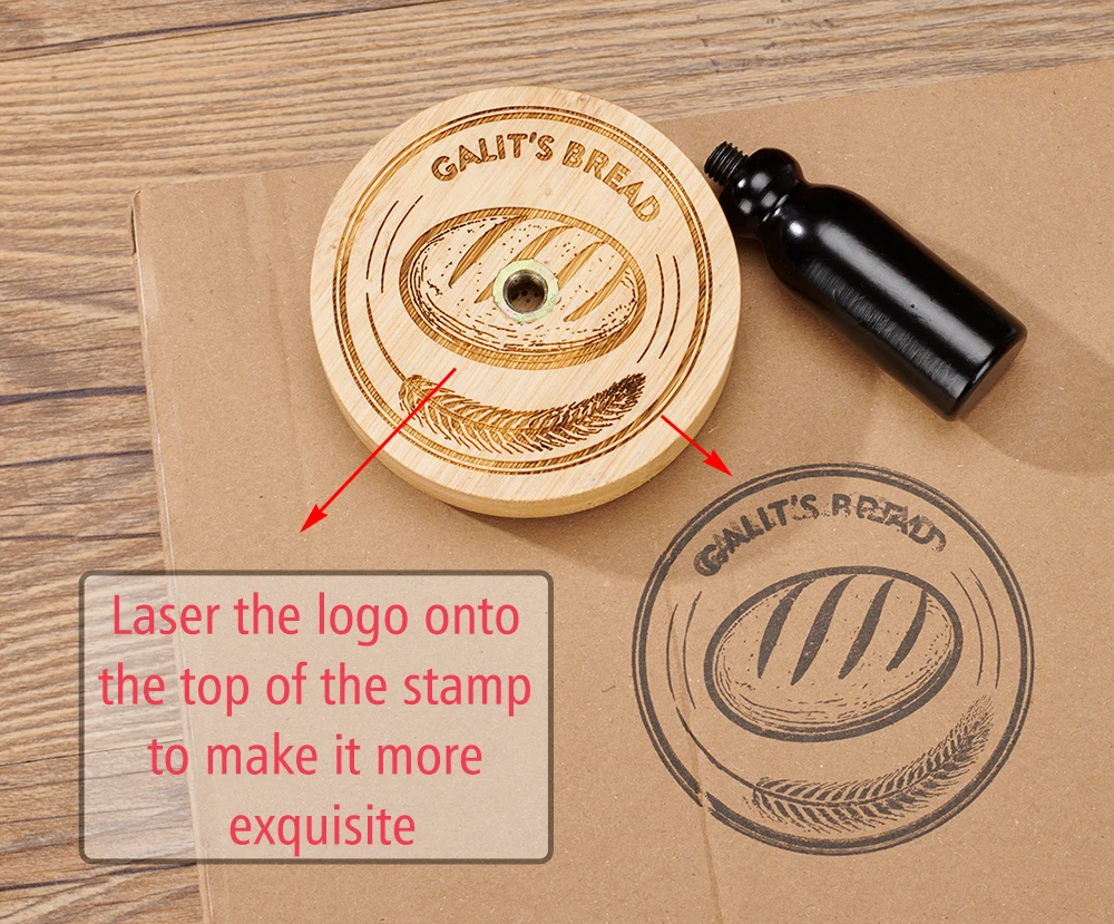 

Personalised Wooden Stamp Rubber Logo Custom LASER Logo Stamp for Package Stamps Business stamp Logo large size Seals