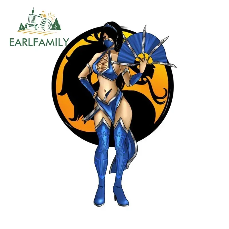 EARLFAMILY 13cm x 9.9cm Scorpion Spear Mortal Kombat Kitana Car Stickers Video Game Creative Decal Laptop Bumper Car Accessories