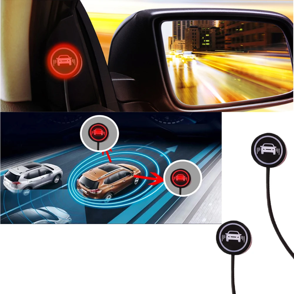 Universal Blind Spot Sensor Warning System BSD Radar Monitoring Detection Set Change Lane Driving Assistance Reversing Radar Sen