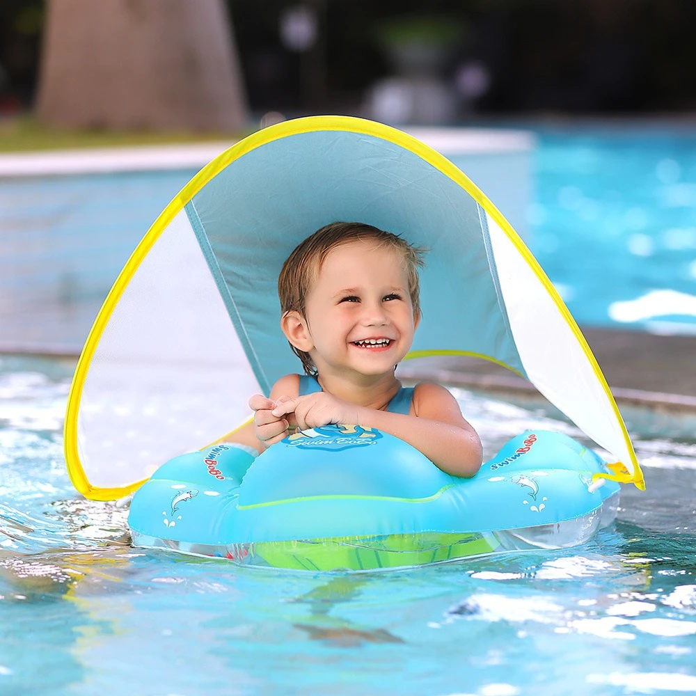 

Baby Swimming Pool Float Ring Floating Inflatable Infant Kids Swim Ring Circle Bathing Summer Toys Sunshade Bathtub Accessories