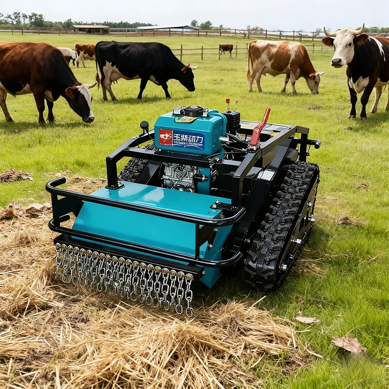Todo o terreno mini cortador de grama com controle remoto trilha inteligente especialmente projetado para cortar uma nova palha em fazendas