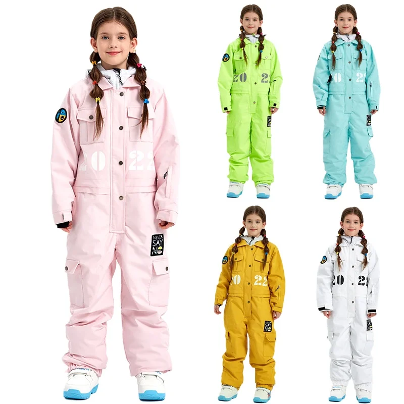 

New Thickened Children's Ski Suit, Windproof,waterproof,and Warm,suitable for Both Boys and Girls, Children's One-piece Ski Suit