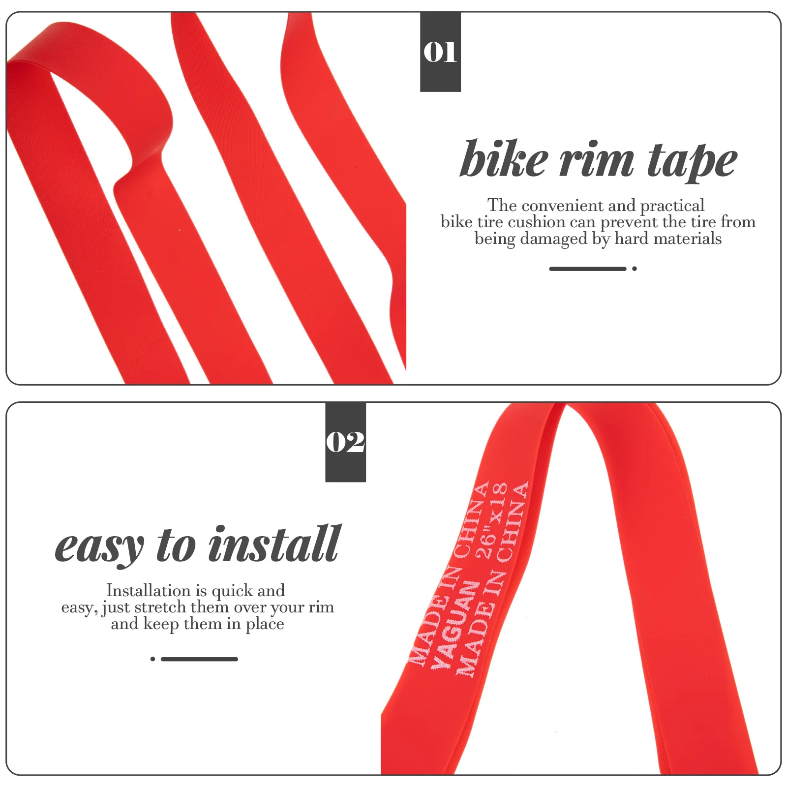 

2Pcs Inner Tire Liner Pvc Bike Rim Tape Tire Rim Strip Cycling Accessories