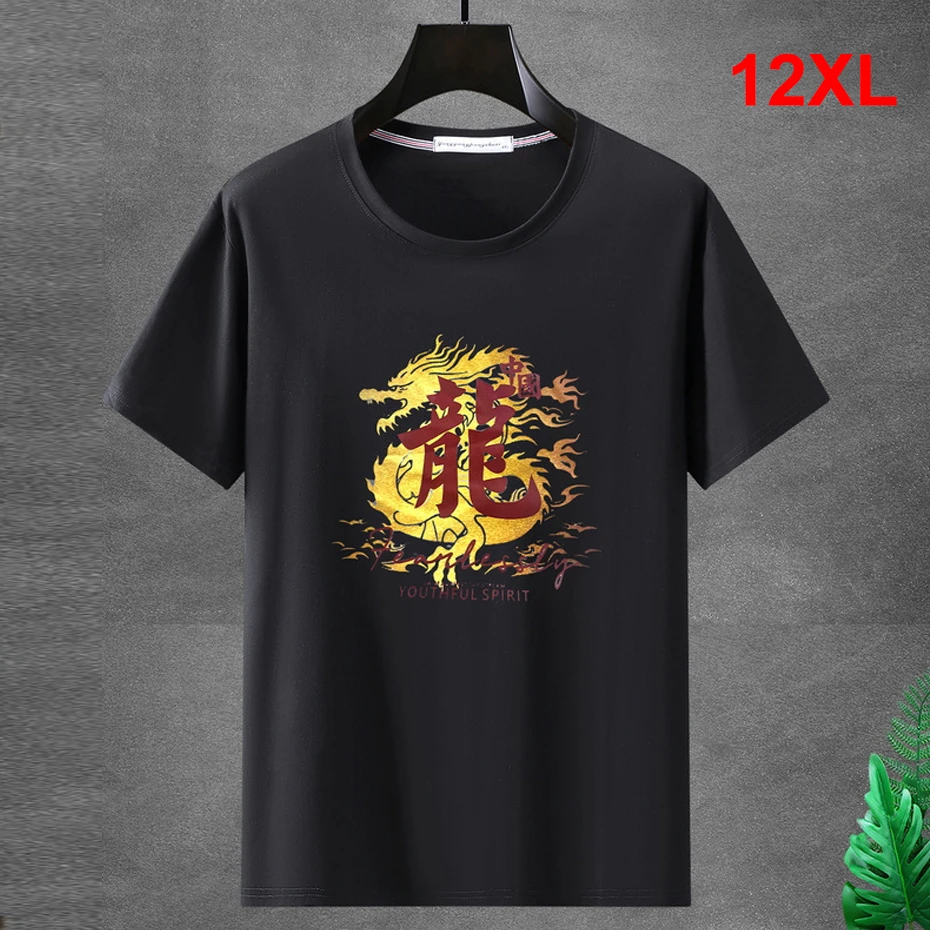 

12XL Plus Size T-shirt Men Summer Short Sleeve T Shirt Big Size Tops Tees Male Casual Print Tshirt 12XL