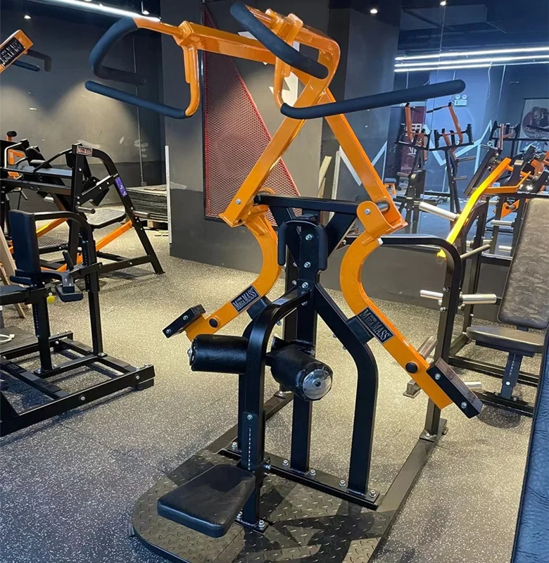 Strength training gym back strengthen exercise arm shoulder extension vertical chest press standing multi flight machine