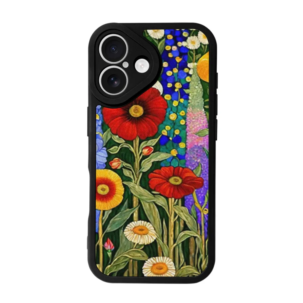 

Gustav Klimt Flower Garden Phone Case For iPhone 16 Pro Max Plus Soft Silicone Skin Case