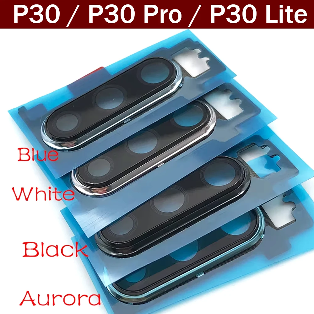 

New Rear Camera Glass Lens Cover With Frame Holder For Huawei P30 / P30 Pro / P30 Lite Replacement Spare Parts