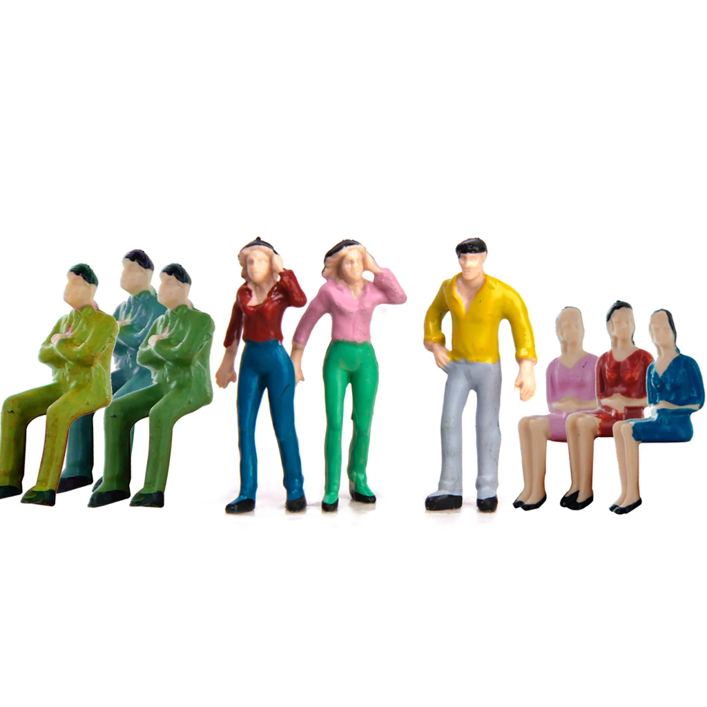 50 Figurines Seated And Standing People Passengers 1/42 Scale Colorful