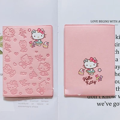 

Sanrio Hello Kitty Girl Passport Set Pink My Melody Portable Document Storage Set Travel Boarding Passport Card Pack