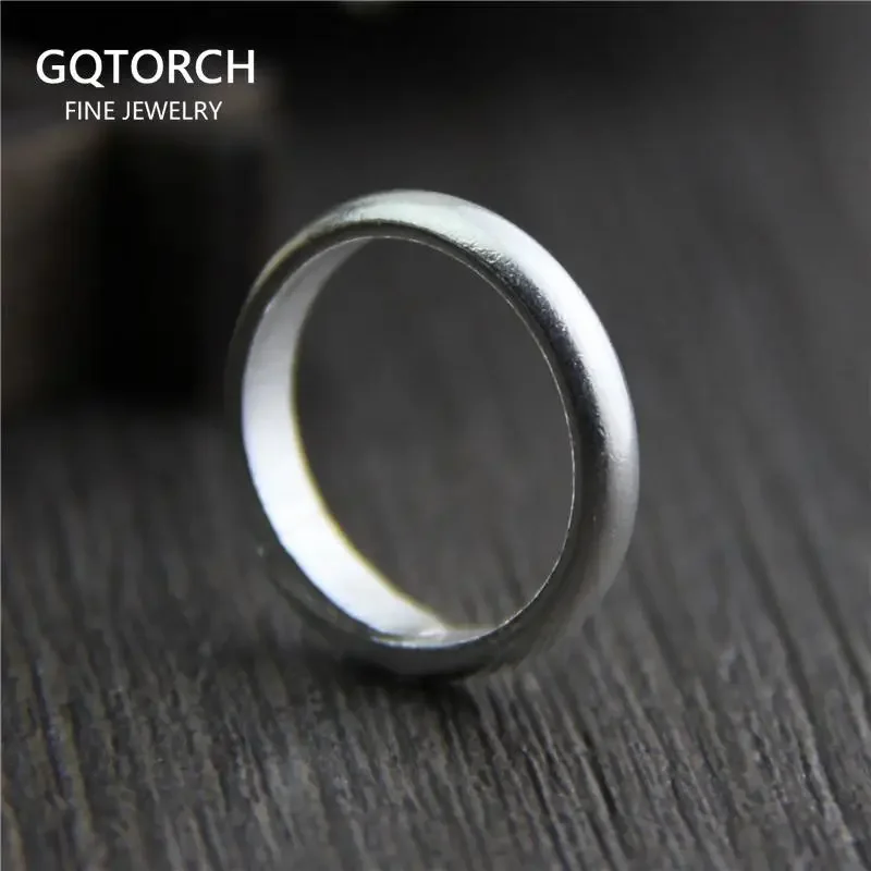 Handmade Ring Simple Real Pure 100% 925 Sterling Silver Rings For Women Open Type Matt Processing