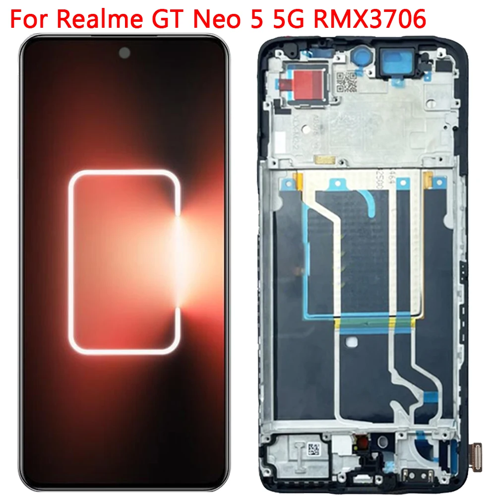 New Original Realme GT NEO 5 AMOLED LCD Original For OPPO Realme GT NEO 5 Display LCD Touch Screen With Frame 6.74\