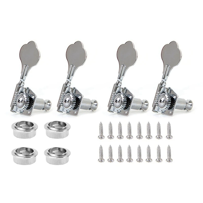 

8Pcs Guitar Tuning Pegs Electric Bass Tuner Peg Guitar Open Gear Tuning Pegs Machine Heads For Fender Jazz Bass Silver