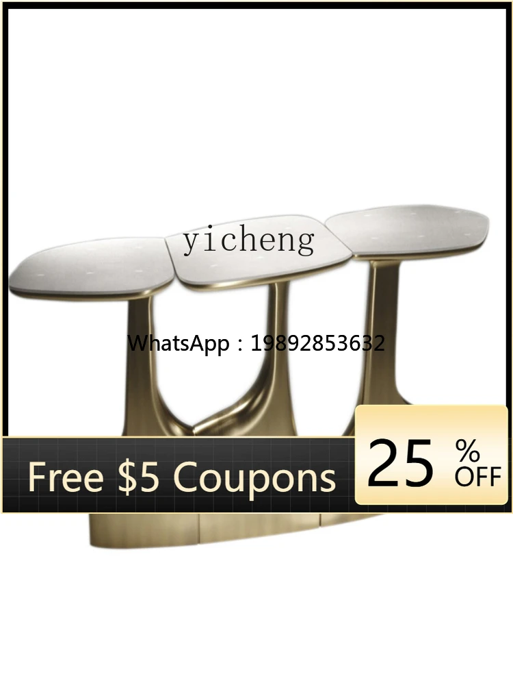 

W3-20 Light Luxury Console Tables Integrated Wall Stainless Steel Decoration a Long Narrow Table Side View Sets