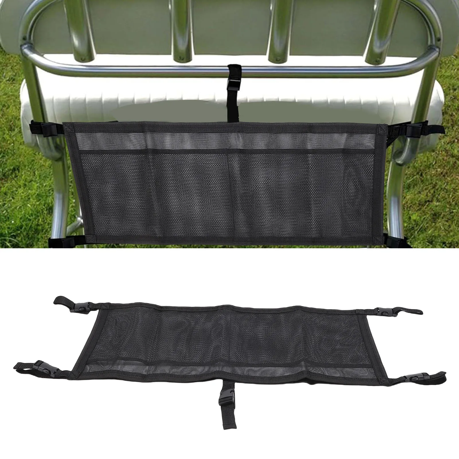Bolsa de almacenamiento para barco con 3 divisiones correas ajustables asiento de barco de malla organizador bolsa suspendida para organizador de almacenamiento de barco yate
