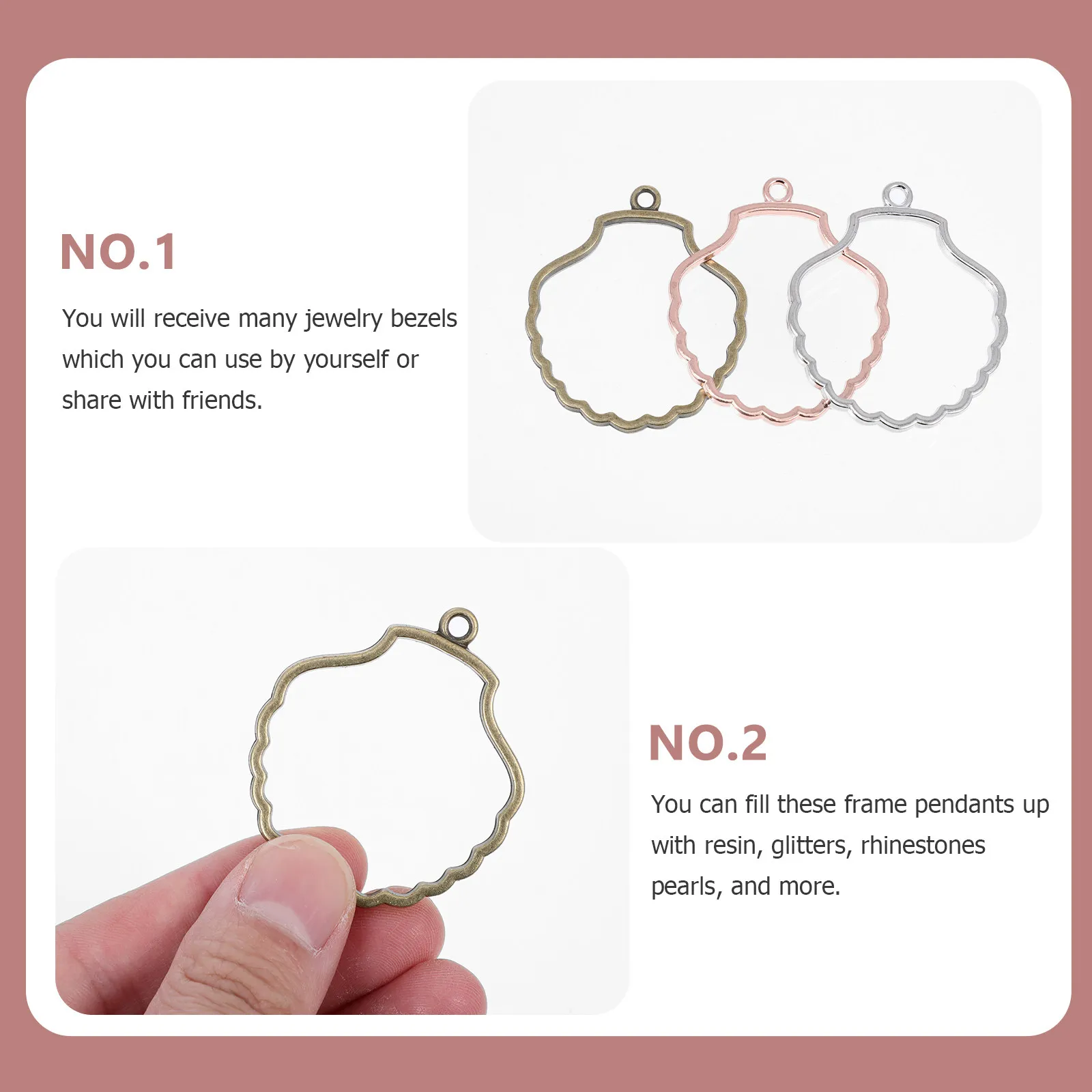 

30 шт. полых открытых подвесок-оснований из сплава для изготовления украшений, поделок из смолы, DIY-изделий, открытых шармов, для создания украшений