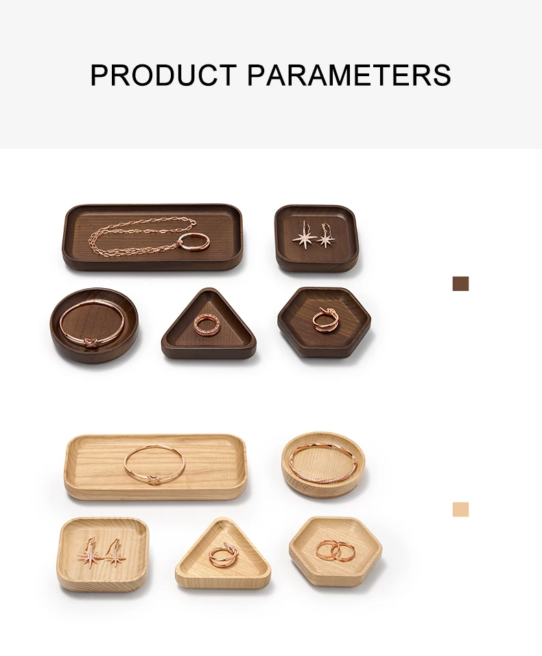 Oirlv Wooden Jewelry Tray Set Ring Storage Box Necklace Display Stand Watch Storage Box Entrance Decoration Car Key Organizer