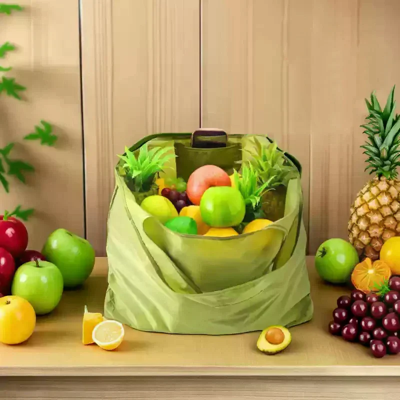 

Solid Color Large Capacity Shoulder Bag Waterproof Foldable Shopping Storage Bag Eco-Friendly Reusable Travel Bag
