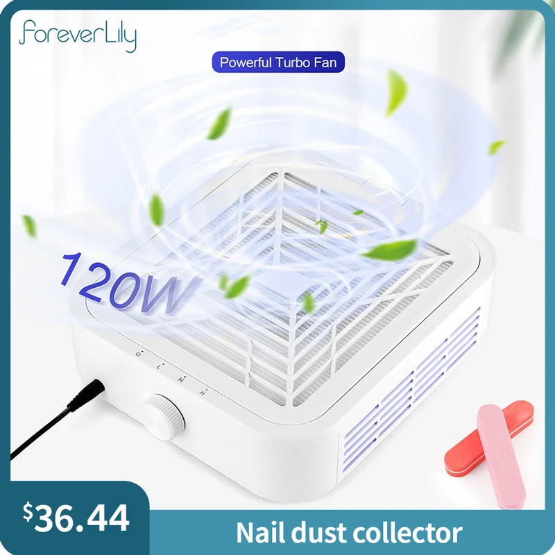 Professional Brushless Turbo Nail Dust Collector Strong Suction Vacuum Cleaner for Nails Dust Nail Table Manicure Exhaust Fan