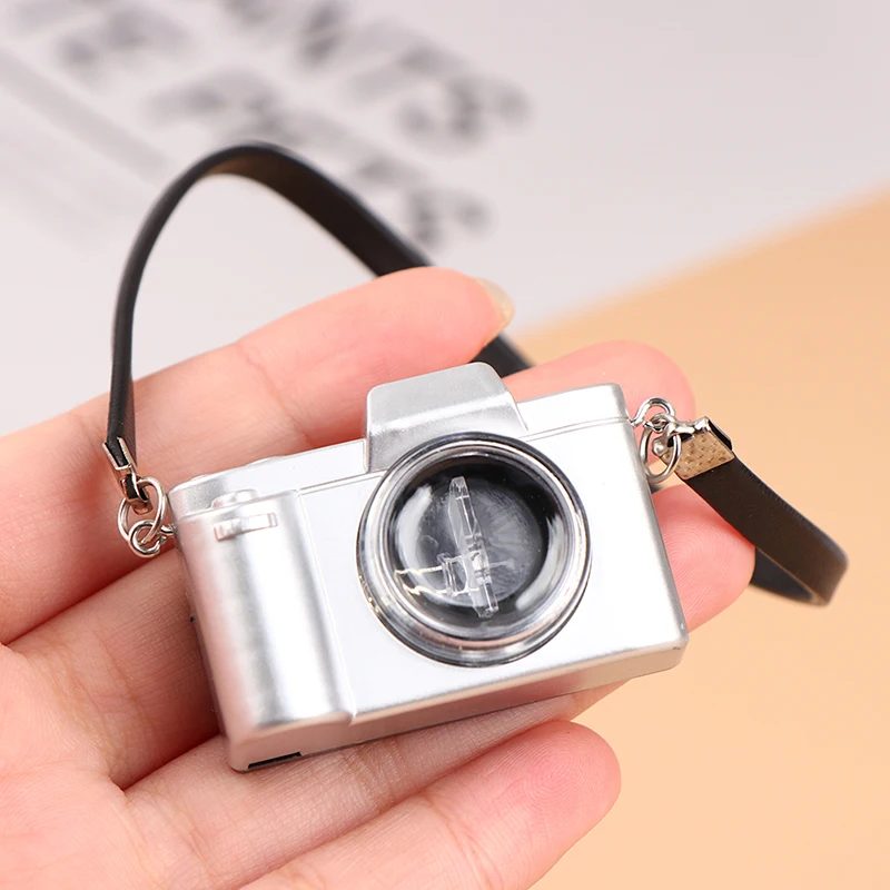 1/6 1/12 Dollhouse Miniature Retro Camera for Doll Accessoires Decoration Kids Pretend Play Toys Gift