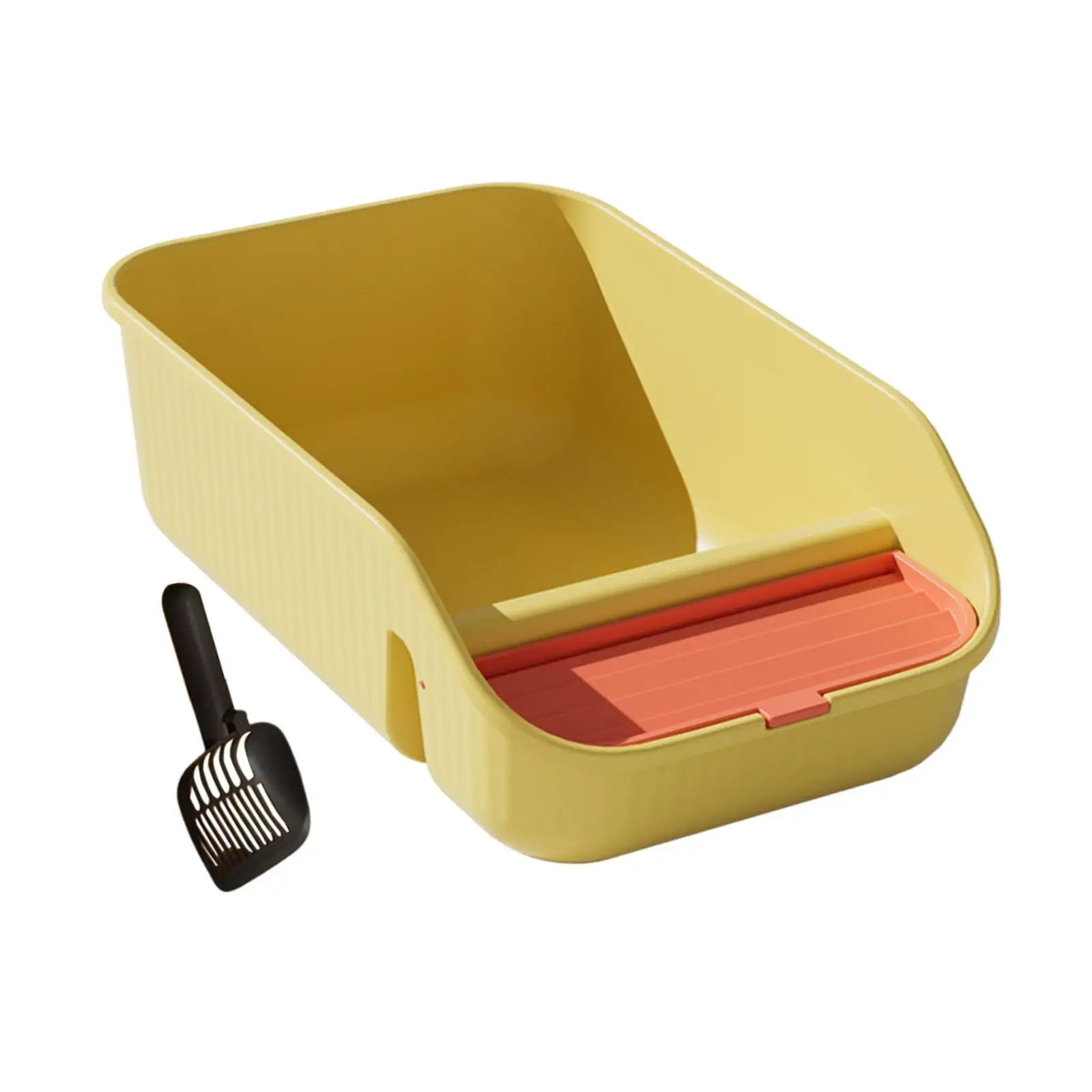 

Cat Litter Box for Indoor Cats Open Top with High Sides Litter Pan Pet Supplies with Scooper with Frame for Rabbits Hamsters
